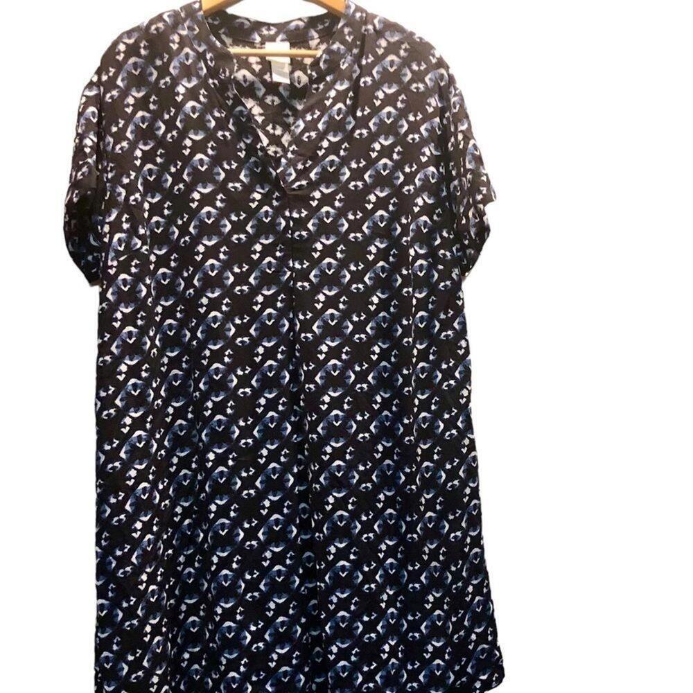 H&M Blue Japanese Style Print SZ M Dress